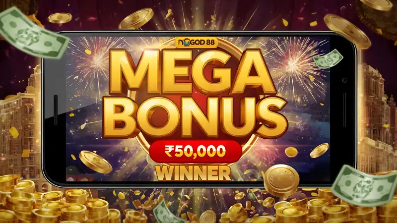 nogod 88 player unlocking Mega Bonus reward of ৳50,000 instantly on mobile gaming platform.